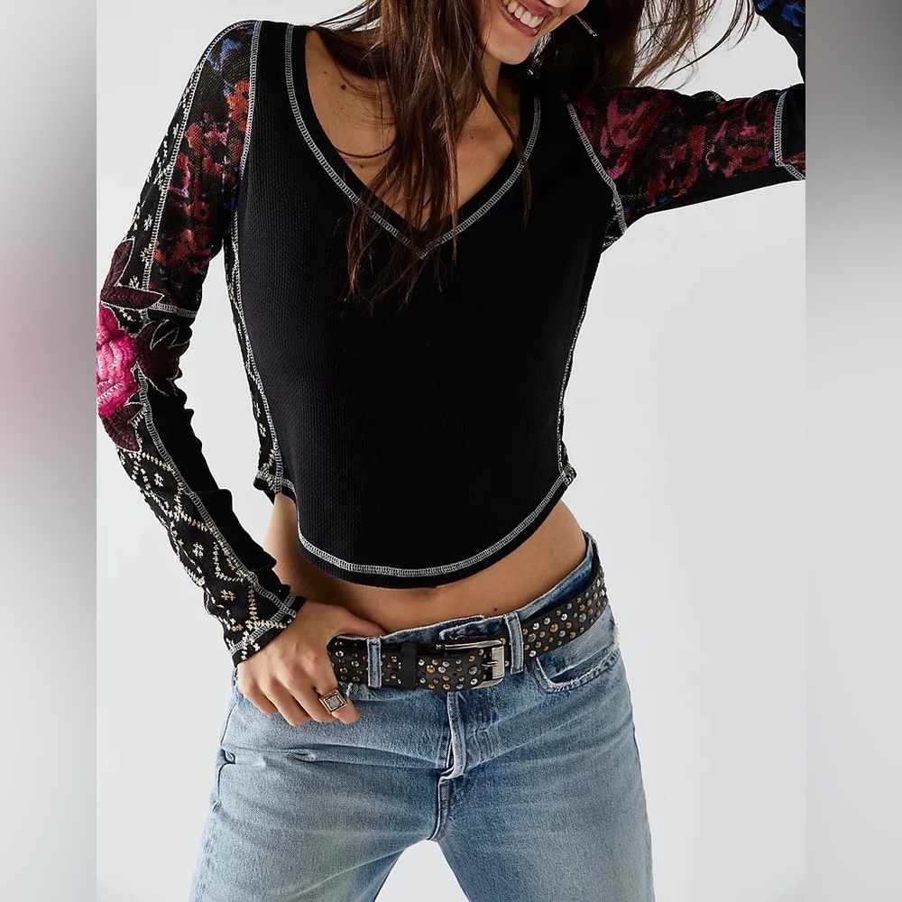 FREE PEOPLE AMARA TOP - BLACK Size Small